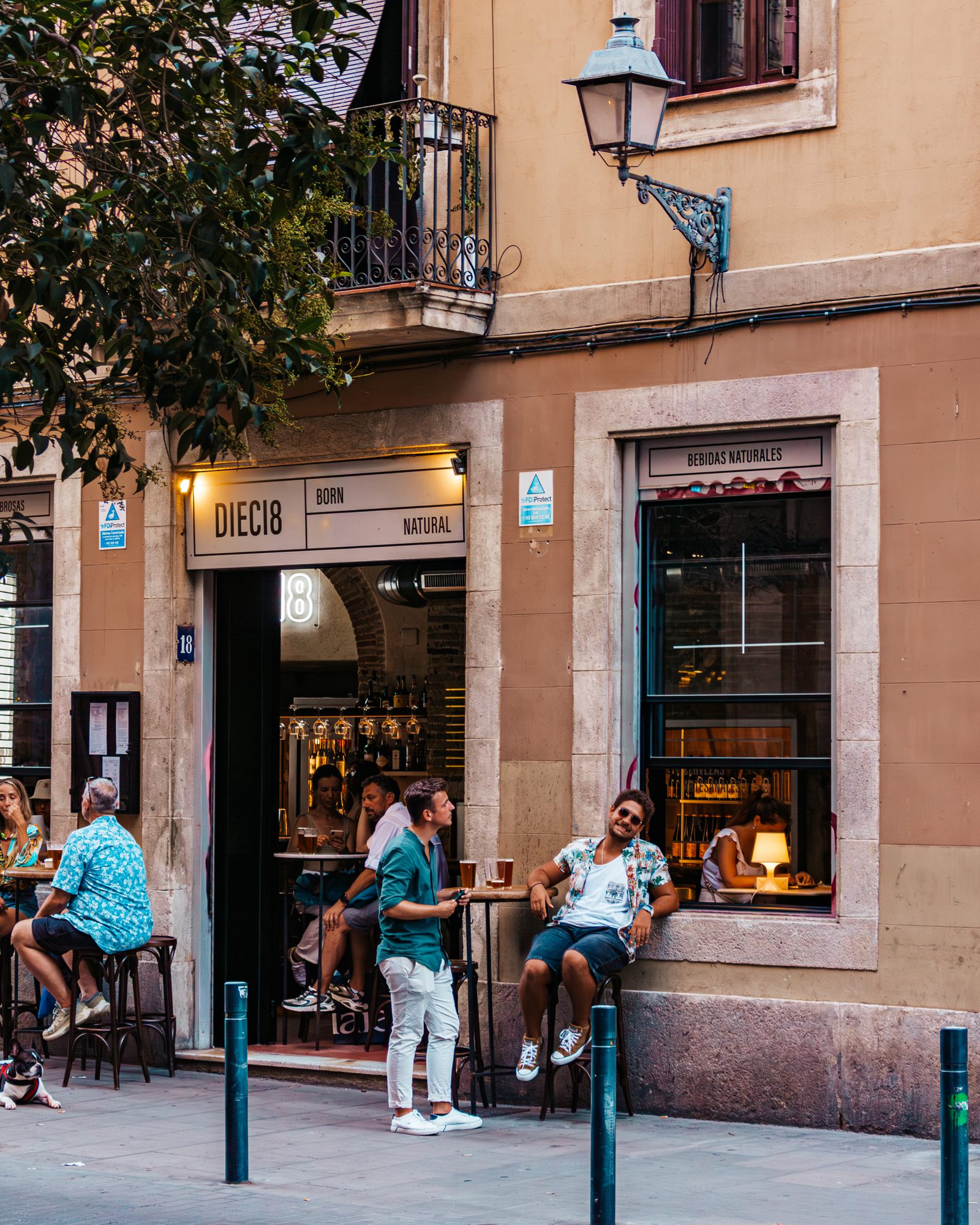 Café terrace on a corner of the old town