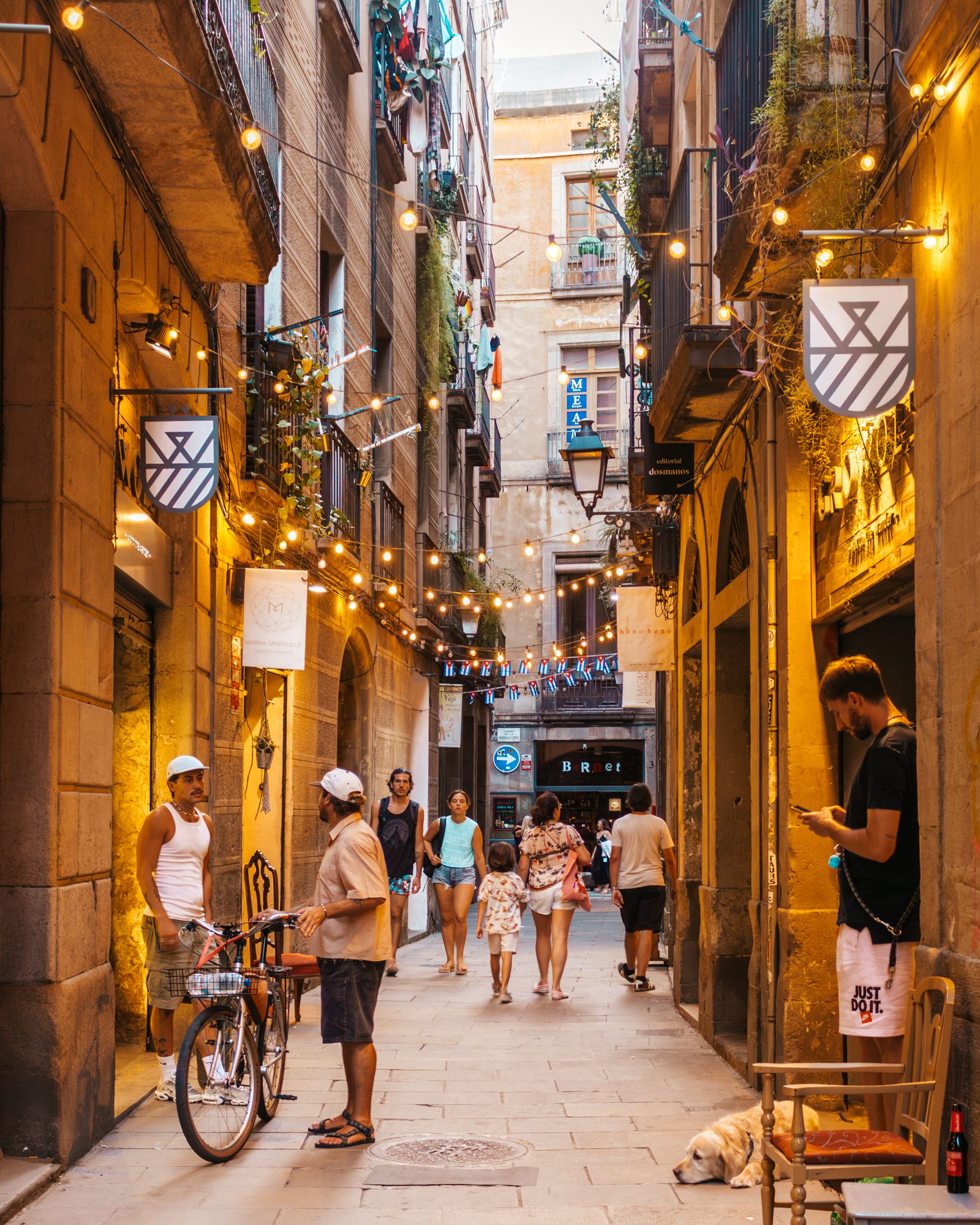 Old town alley at dusk