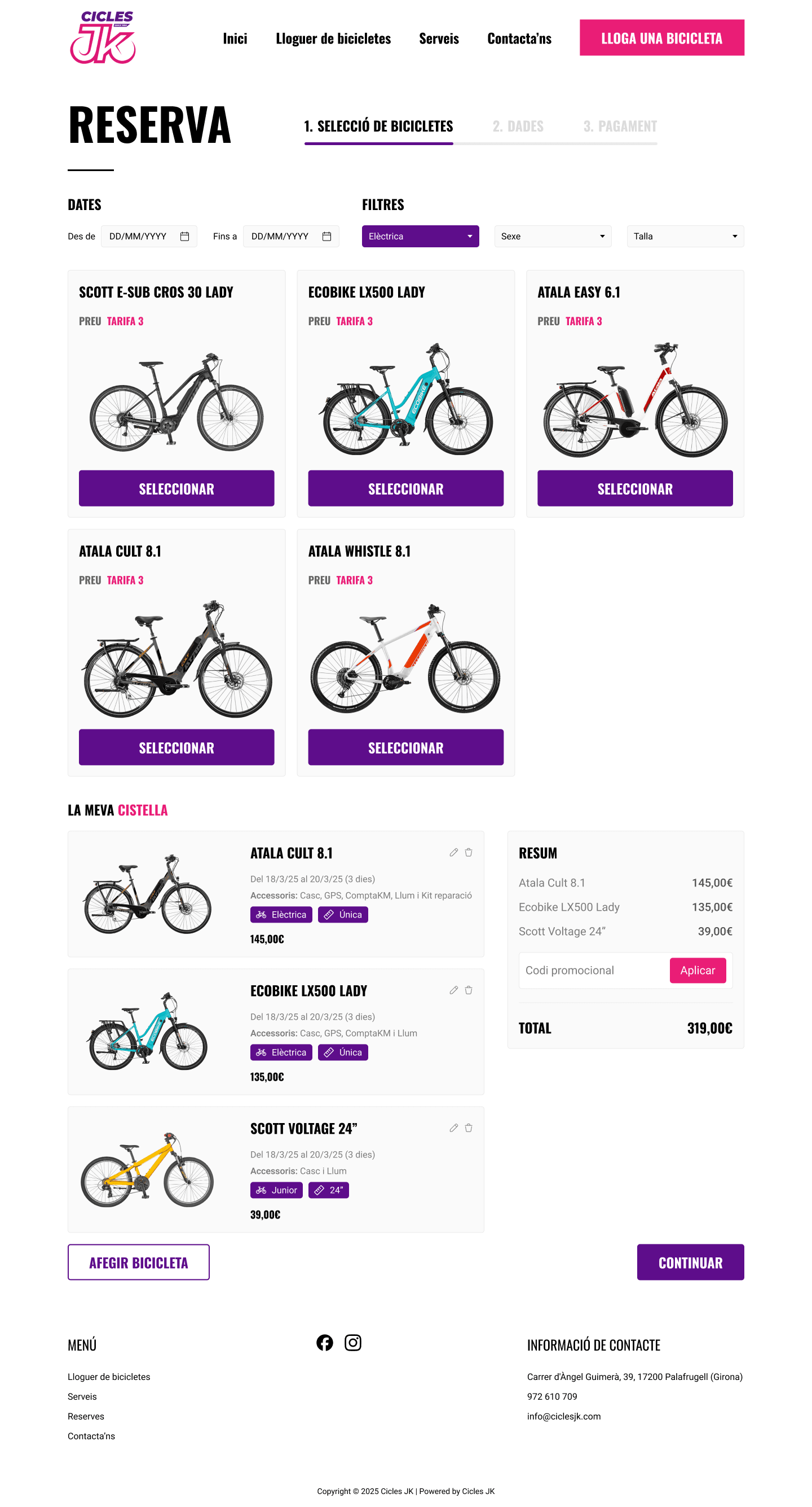 Early version 2: booking by bike model