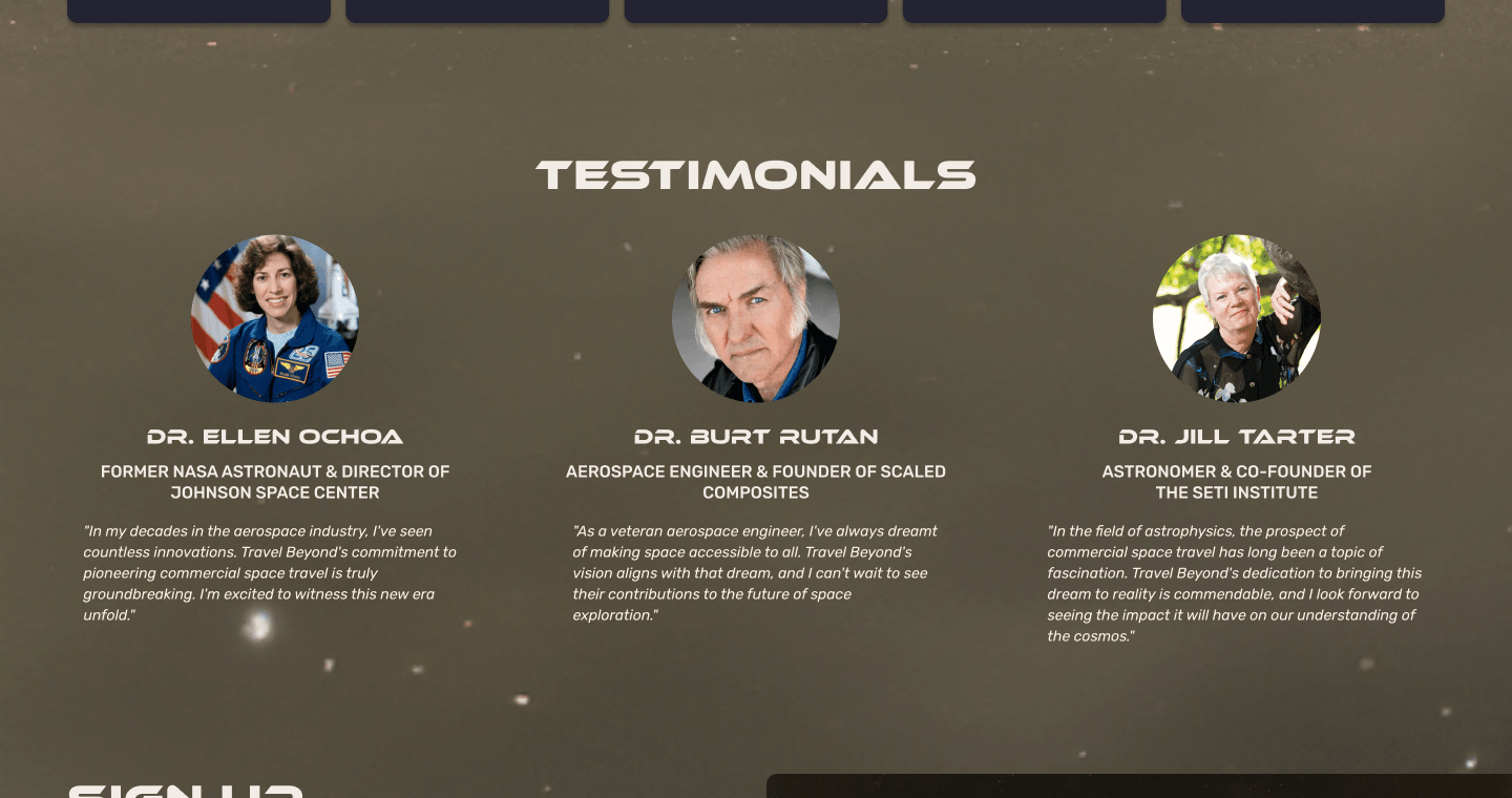 2023 testimonials: three small columns